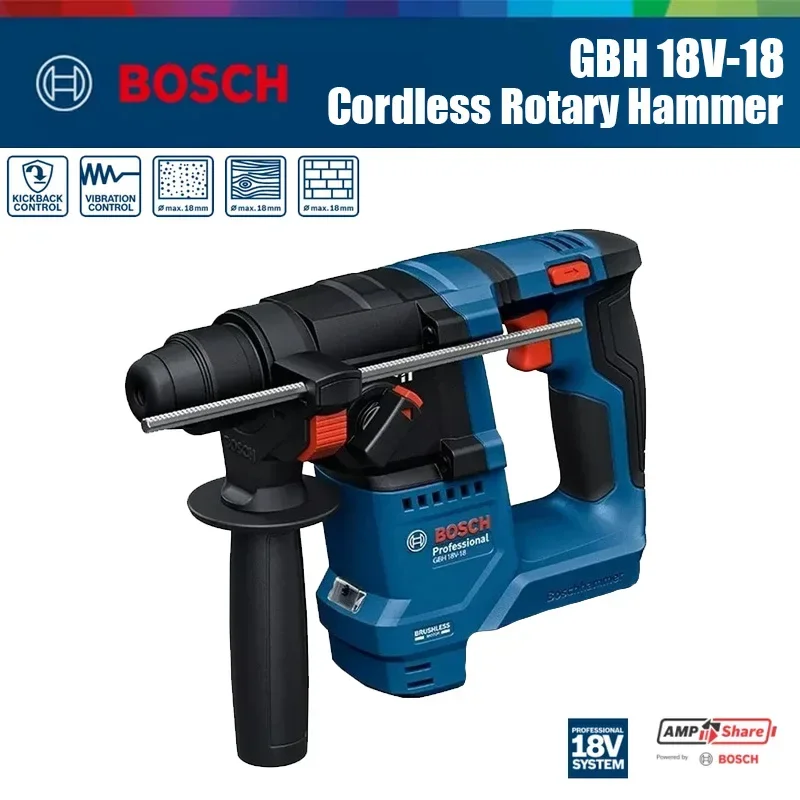 Power Tools Professional - Bosch GBH 18V-18 Akülü Darbeli Matkap